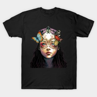 Butterfly Princess No. 4: Perfection is Overrated on a Dark Background T-Shirt